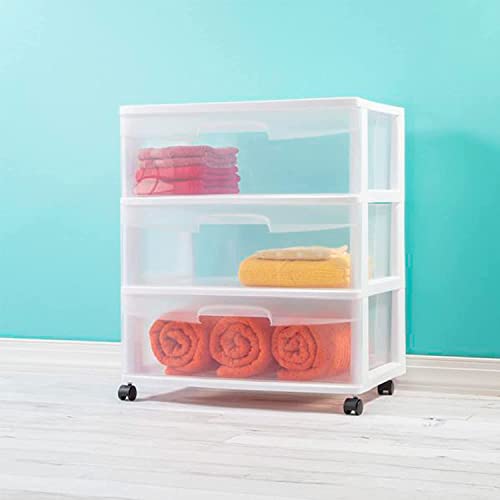 Plastic Storage Drawer Cart with 3 Clear Drawers G771