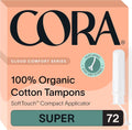 Organic Cotton Applicator Tampons Super Absorbency 72 T40671
