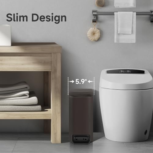 Slim 6 Liter Stainless Steel Trash Can with Lid V500421