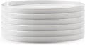 Set Of 6 Tempered Opal Glass Flat Plates E1765
