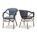 Navy and White Stackable Bistro Dining Chair Set C6095
