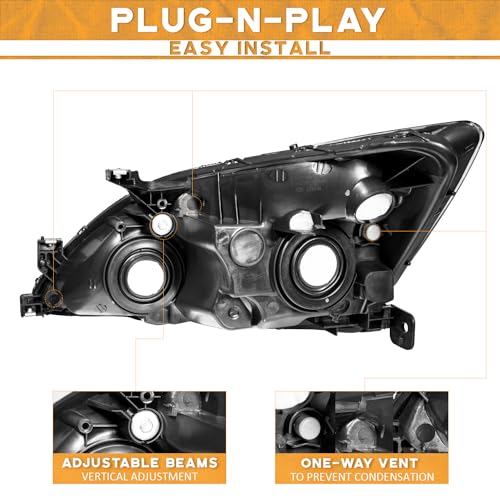 Black LED Headlight Assembly with Sequential Turn Signal W643