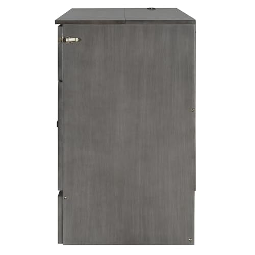 Queen Size Murphy Bed with Storage Drawer & Charging Station C466075