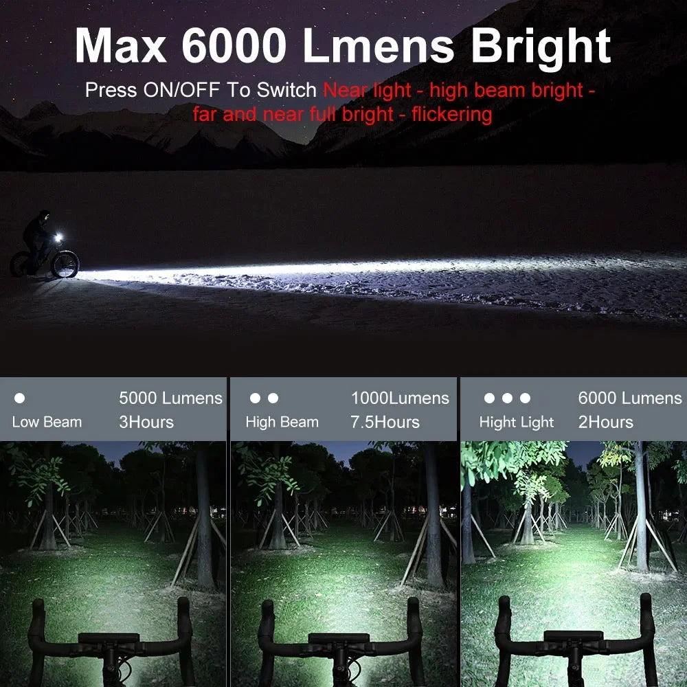Waterproof 10000mAh 6000Lumen Bicycle Light S56197