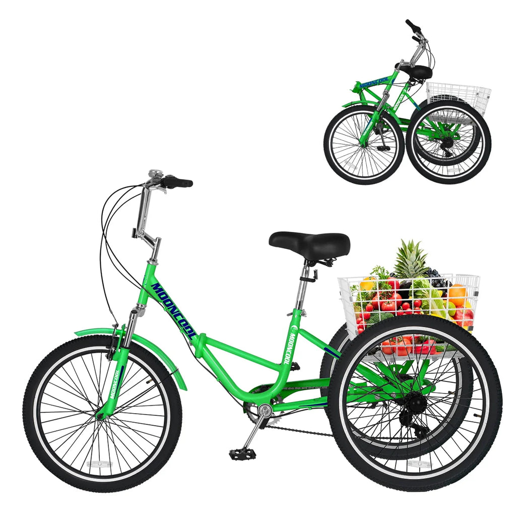 7 Speed 24 Inch Folding Adult Tricycle M522