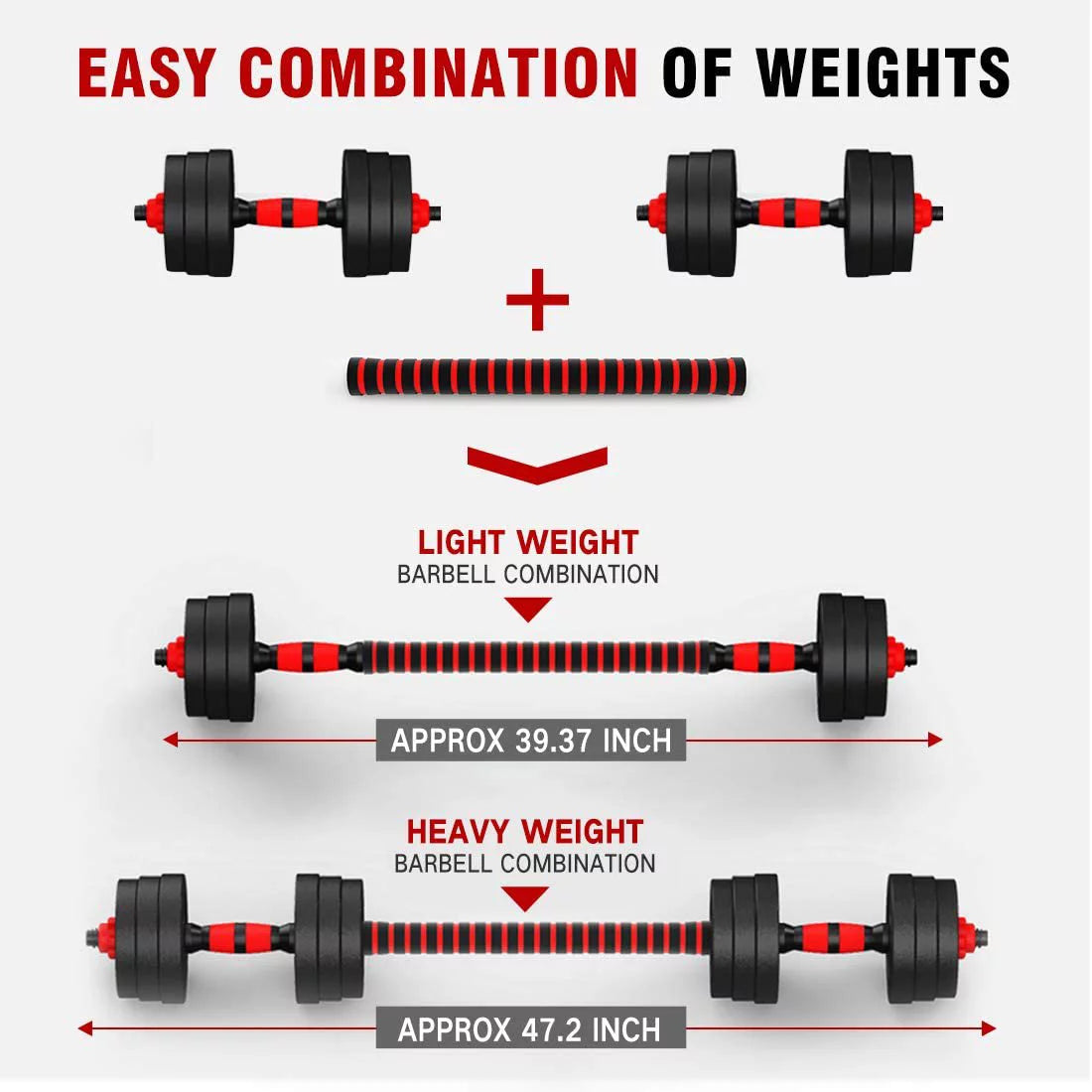 Adjustable Dumbbell Set 66 LBS Black H848