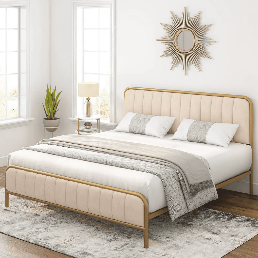 Queen Size Tufted Upholstered Bed Frame J217153