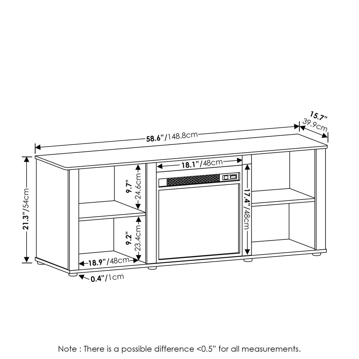 60 Inch TV Stand with Fireplace G3398