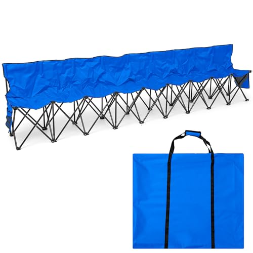 9 Seater Folding Soccer Bench Chair with Storage Bag E47967