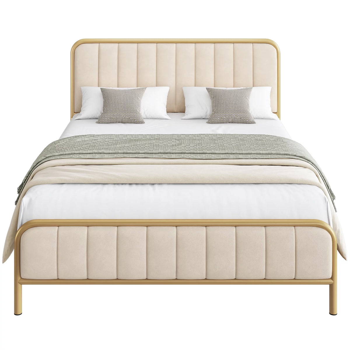 Queen Size Tufted Upholstered Bed Frame J217153