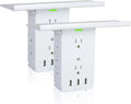2 Pack Wall Outlet Extender with USB, 8 Outlet & 3 USB Surge Protector E553