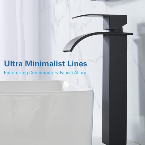 Brushed Nickel Waterfall Single Handle Bathroom Sink Faucet with Pop-up Drain P803698