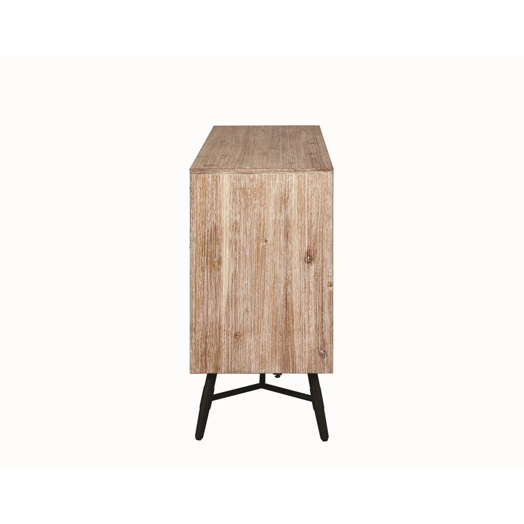 Brown and Black Six Drawer Wooden Dresser M423170