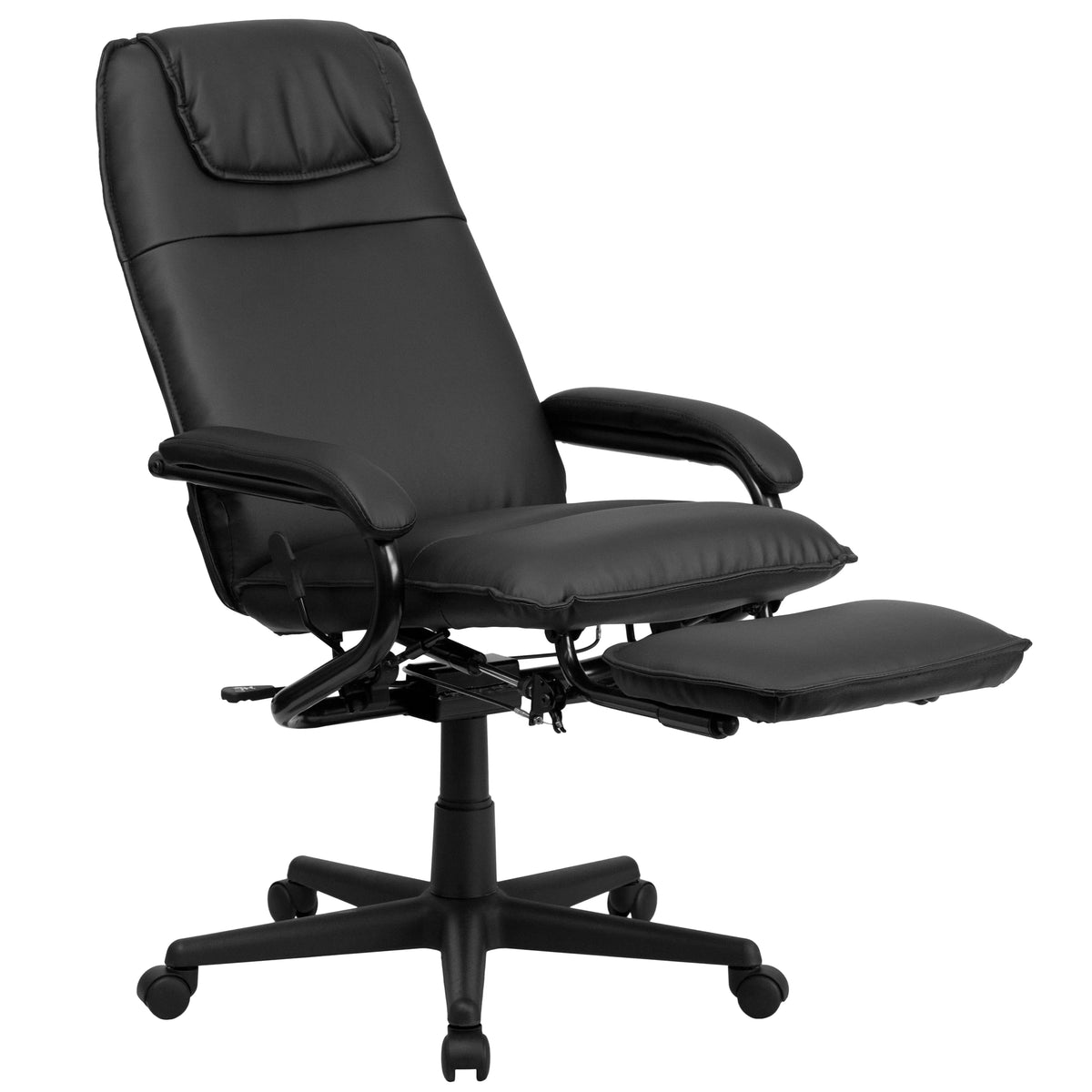 High Back Black LeatherSoft Executive Reclining Ergonomic Swivel Office Chair with Arms F548