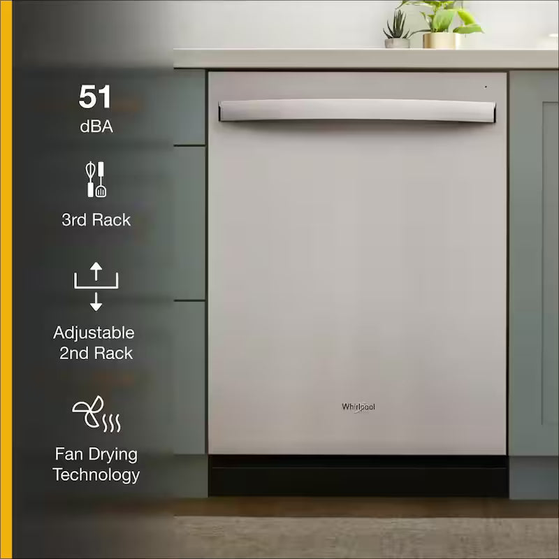 Fingerprint Resistant Stainless Steel Dishwasher with 3rd Rack Y11154