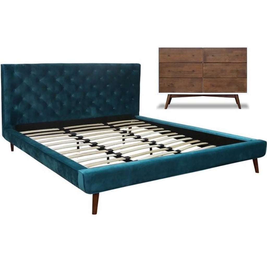 Queen Platform Bed and 6-Drawer Dresser Set of 2 D101741