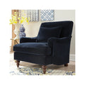 Midnight Blue Upholstered Accent Chair with Turned Legs K62704