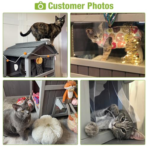 Insulated Weatherproof Two Story Outdoor Cat House U8095