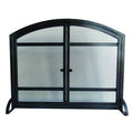 Antique Black 1-Panel Fireplace Screen with Doors J3563