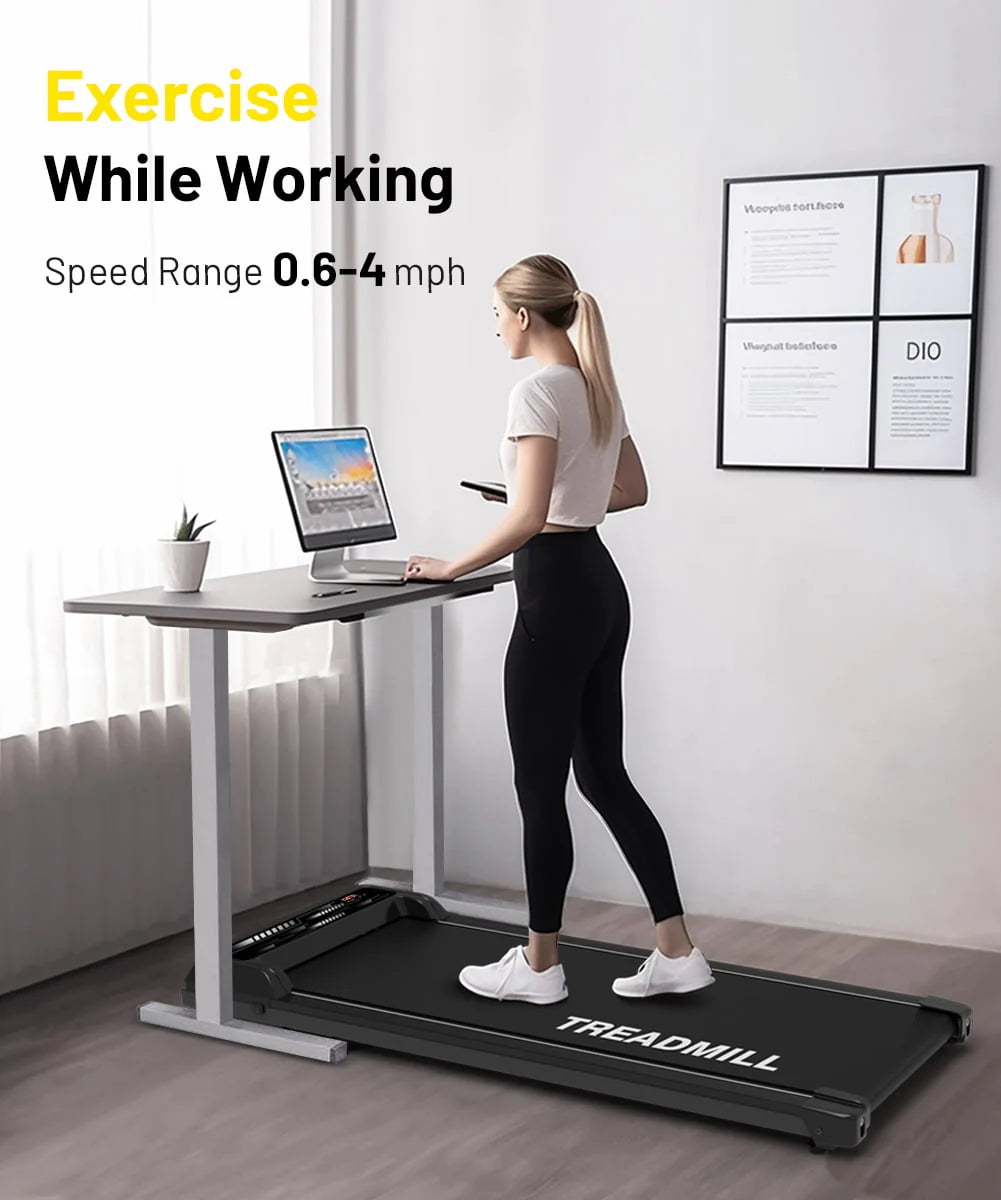 Black Portable Walking Pad Treadmill I480
