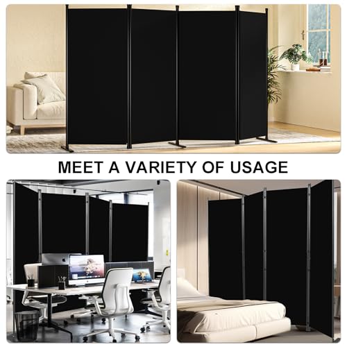 4-Panel White Privacy Screen with Support Foot F104682
