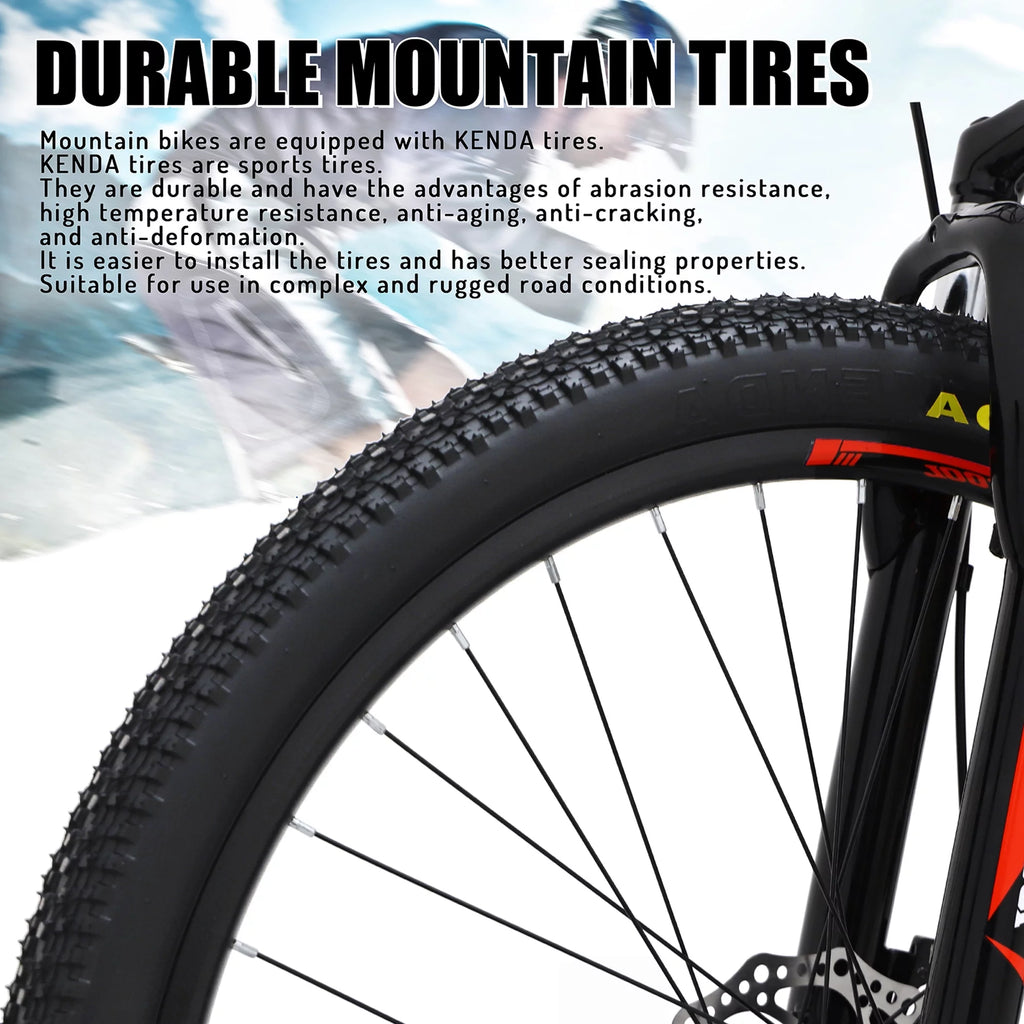 26 Inch Full Suspension Mountain Bike 21 Speed Black O698
