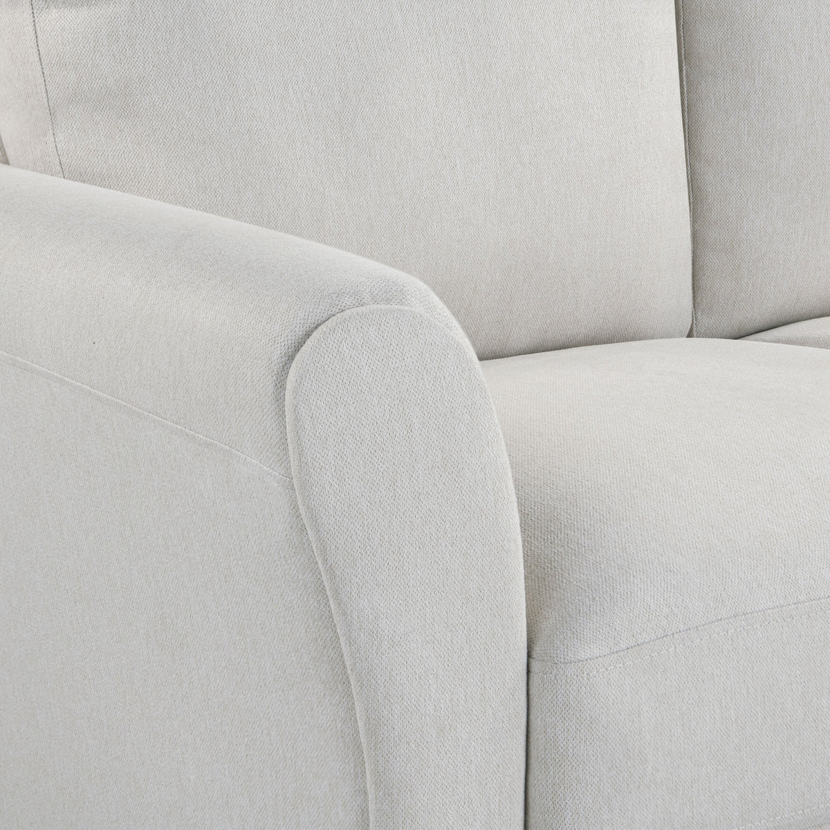 Oyster Fabric Sofa with Rolled Arms M519