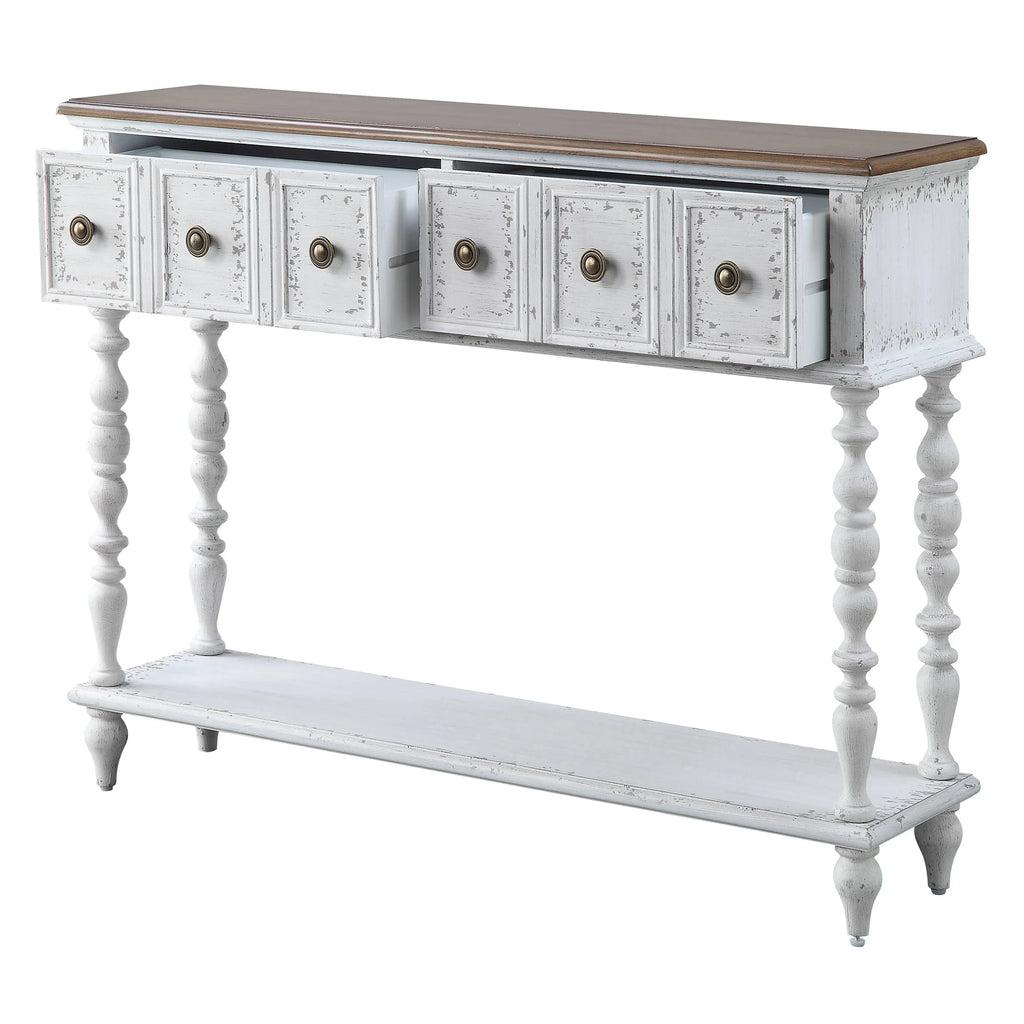 Dark Charcoal and Antique White Console Table K713