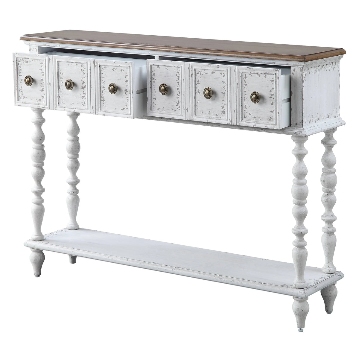 Dark Charcoal and Antique White Console Table K713