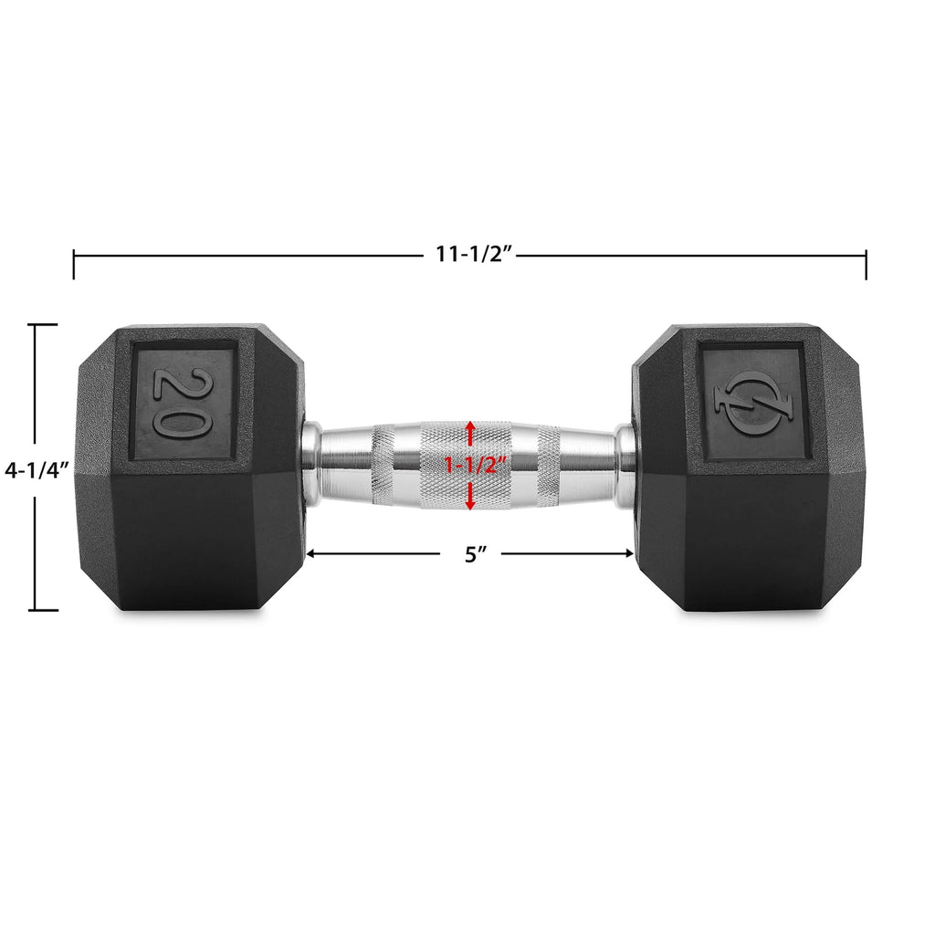 45 lb Rubber Coated Hex Dumbbell Pair H5061