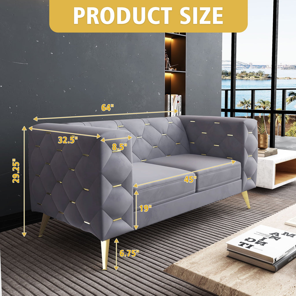 3 Piece Gray Velvet Sofa A575