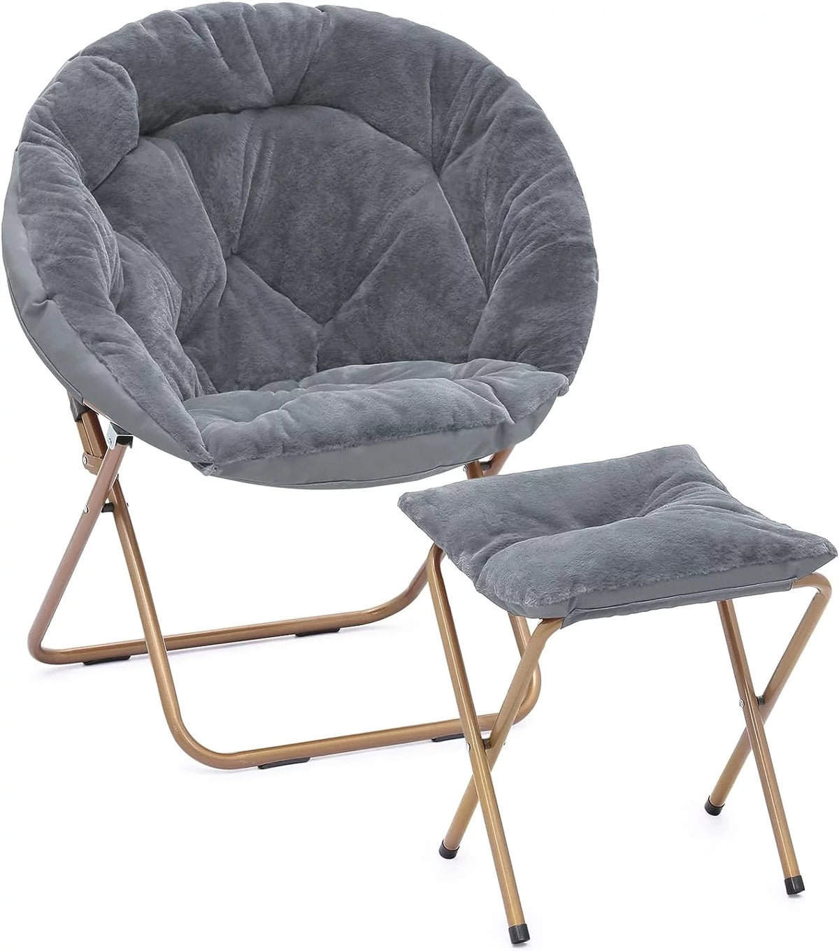 Oversized Foldable Saucer Chair with Ottoman J6561