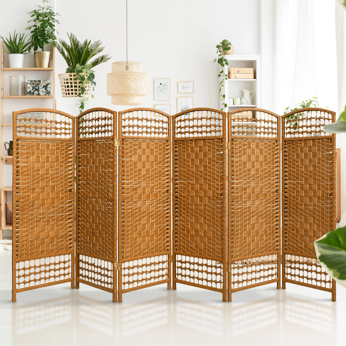 4 ft. Tall 6 Panel Fiber Weave Room Divider G75192