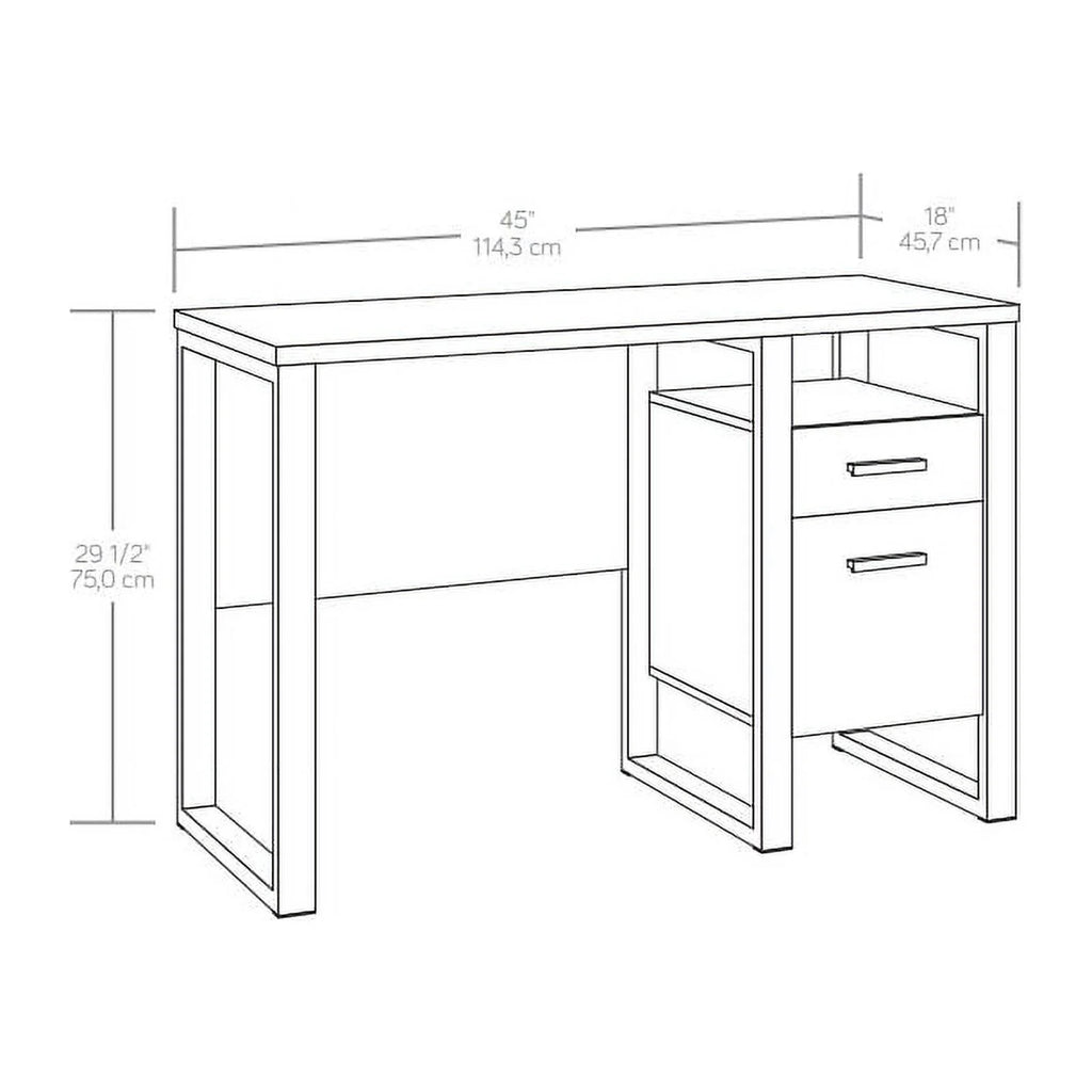 Contemporary Engineered Wood and Metal Desk in Blade Walnut U39492