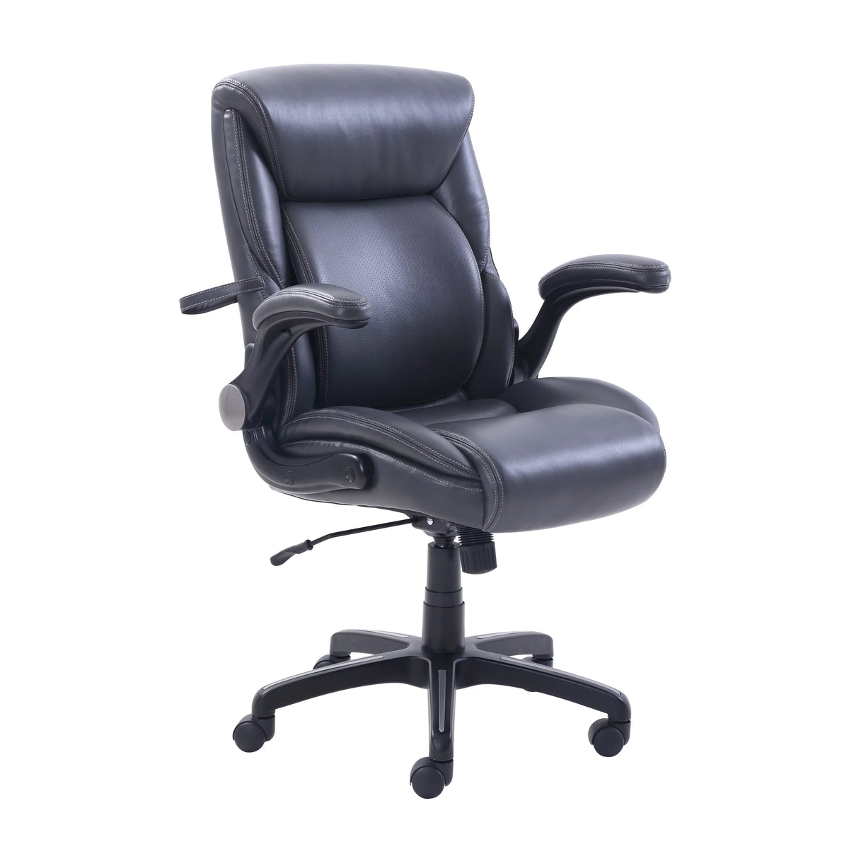 Gray Faux Leather Office Chair D1552