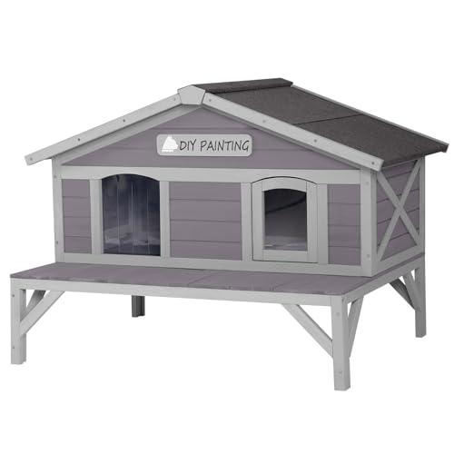 Insulated Weatherproof Two Story Outdoor Cat House U8095
