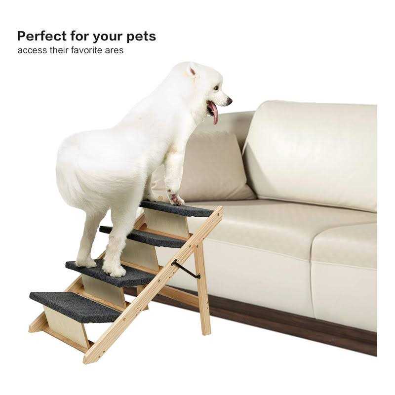 Foldable 4 Levels Wooden Pet Stairs & Ramp H6641