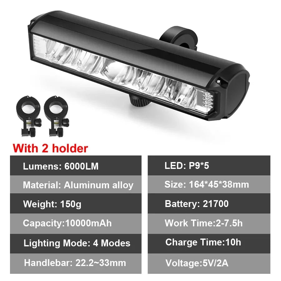 Waterproof 10000mAh 6000Lumen Bicycle Light S56197