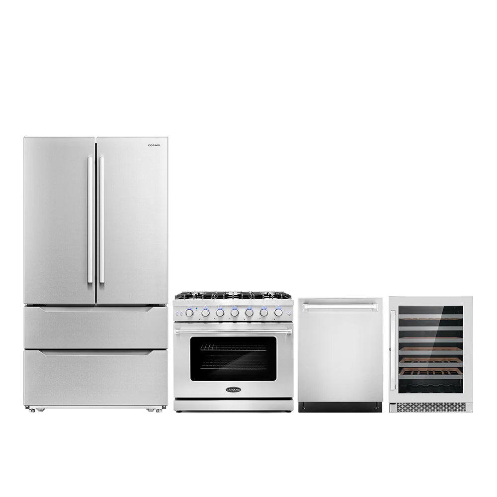 36 Gas Range, Refrigerator with Ice Maker, Dishwasher and Wine Cooler W5983