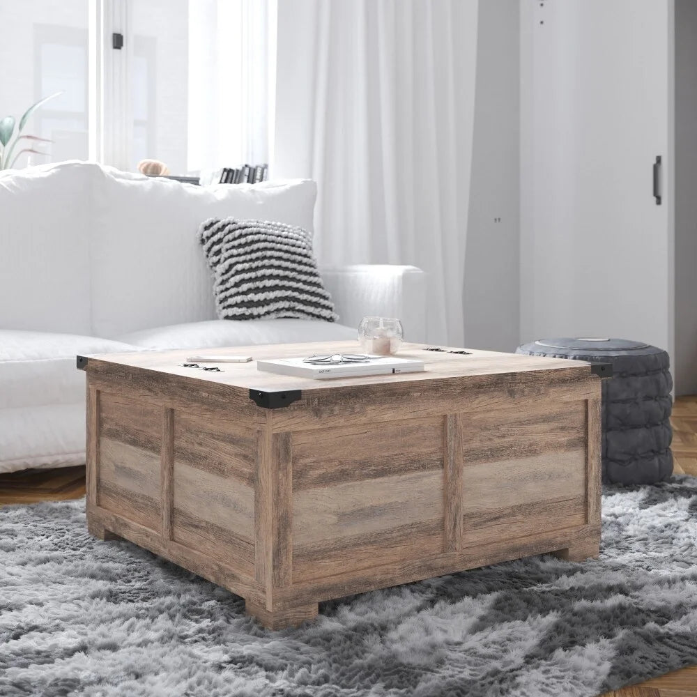 Farmhouse Coffee Table with Lift Top and Storage T174