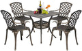 Outdoor Dining Table Set with 4 Wrought Iron Chairs U53404