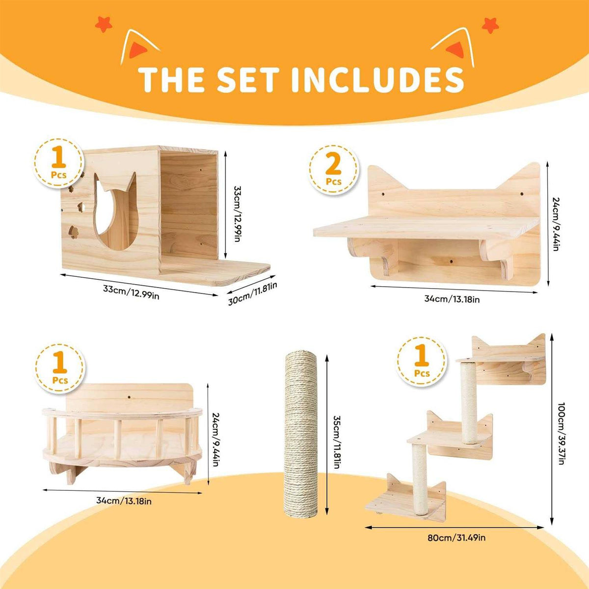 Cat Wall Shelves and Perches D6326