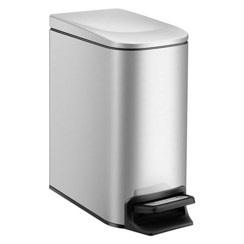 Slim 6 Liter Stainless Steel Trash Can with Lid V500421