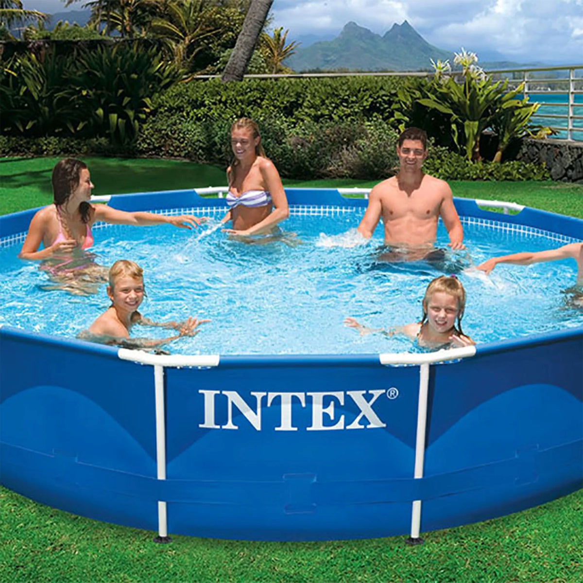 12' x 30" Metal Frame Above Ground Swimming Pool with Filter Pump L900
