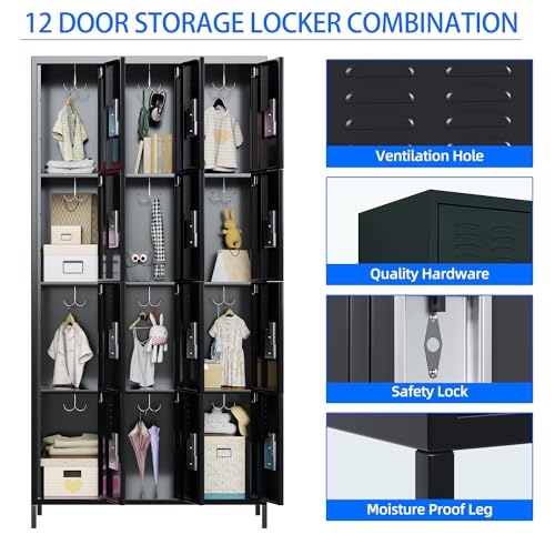 12 Door Light Gray Metal Storage Locker Z4423