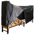 8-Foot Firewood Log Rack and Cover Combo, Black S844