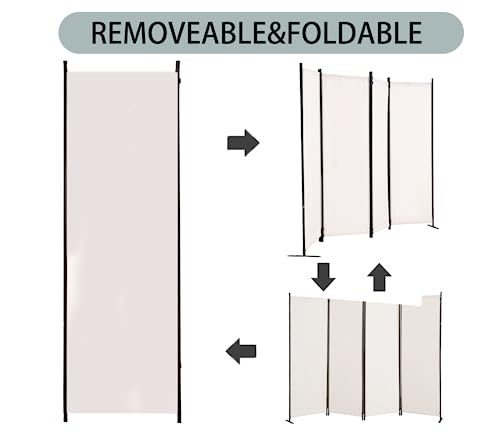 4-Panel White Privacy Screen with Support Foot F104682