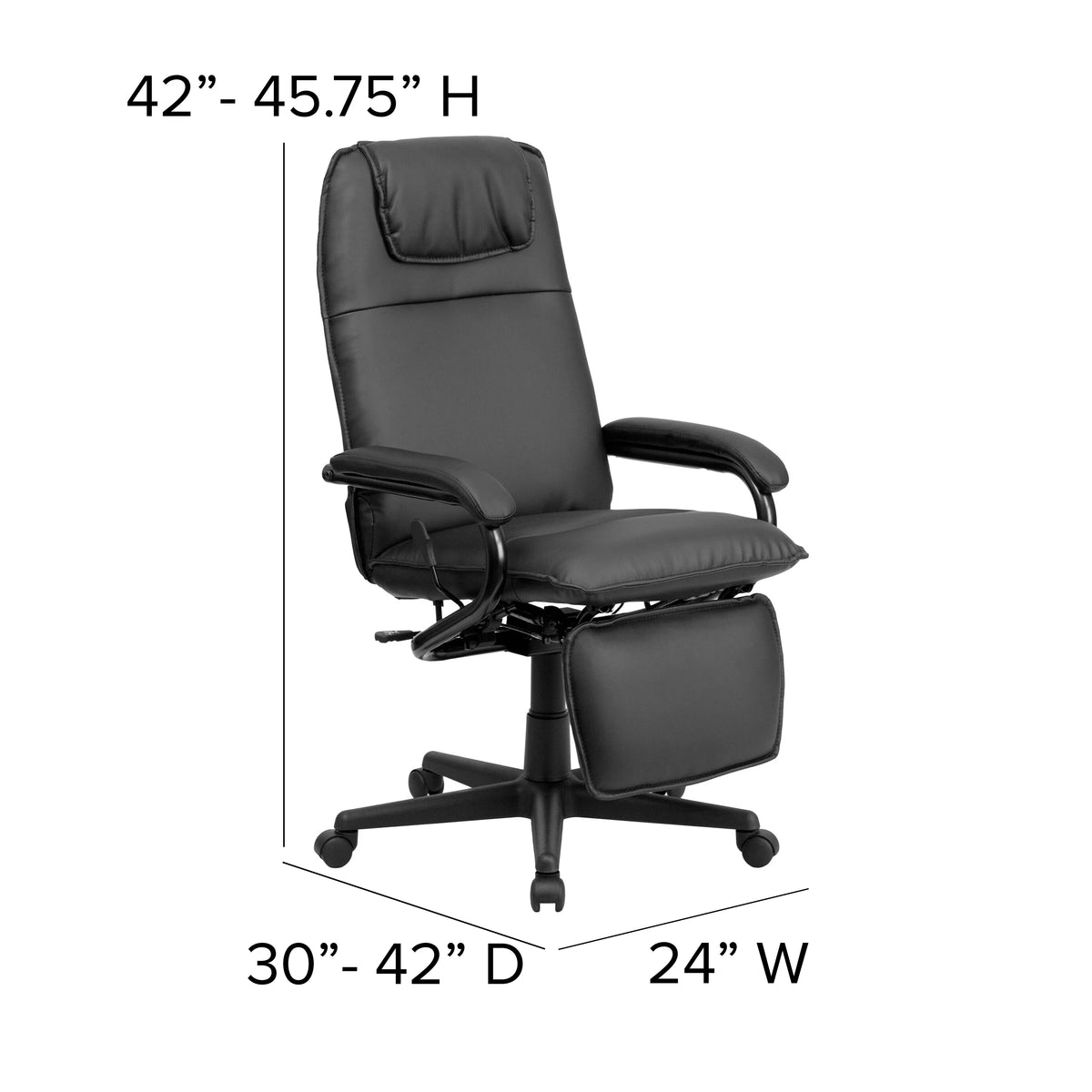 High Back Black LeatherSoft Executive Reclining Ergonomic Swivel Office Chair with Arms F548