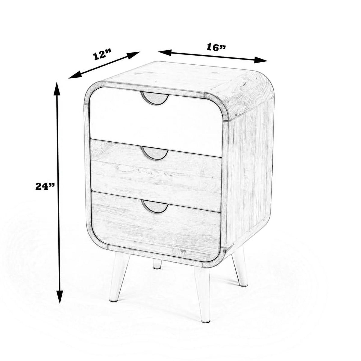 Beige Mango Wood End Table with Storage X827