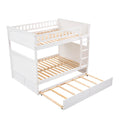White Full Over Full Bunk Bed with Twin Trundle V850
